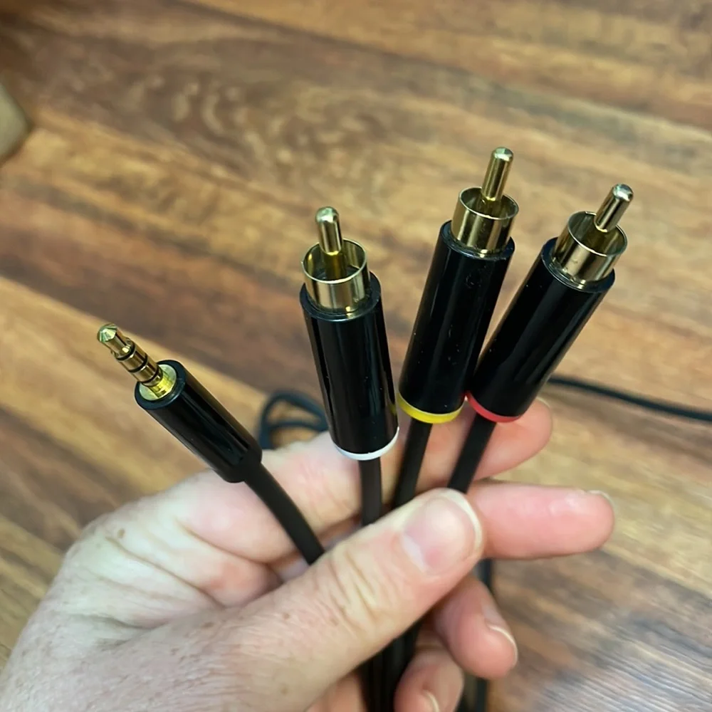 Black XBox AV Cable with Red, Yellow, White Connectors